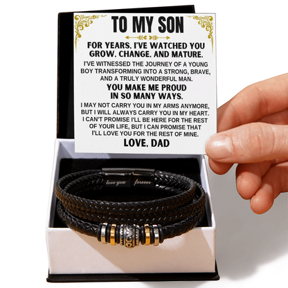 You Make Me Proud - Bracelet Gift to Son from Dad