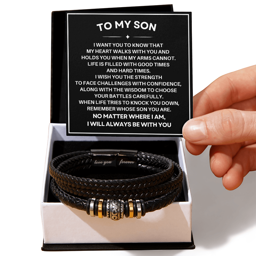 To My Son - Love You Forever Bracelet - My Heart Walks with You Gift