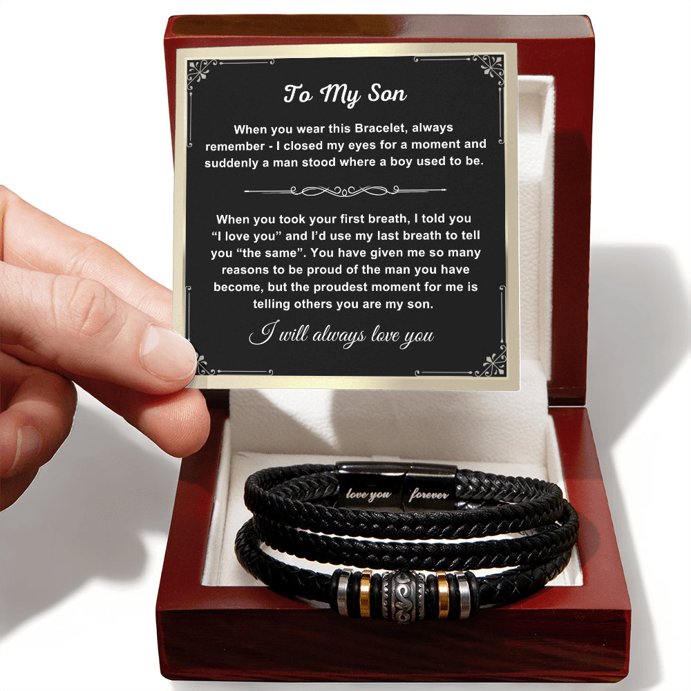 To My Son - Love You Forever Bracelet - Proud You Are My Son Gift