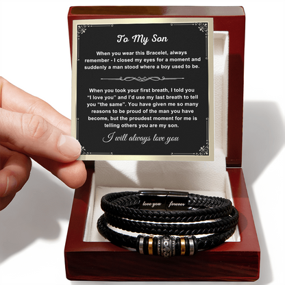 To My Son - Love You Forever Bracelet - Proud You Are My Son Gift