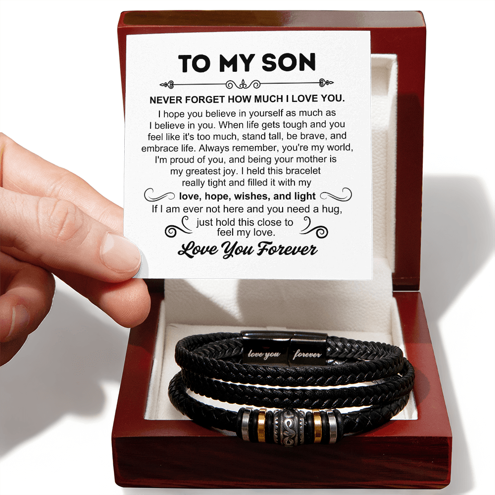 To My Son - Love You Forever Bracelet - You Are My World Gift