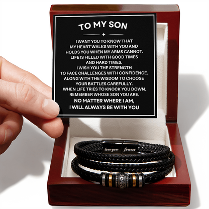 To My Son - Love You Forever Bracelet - My Heart Walks with You Gift