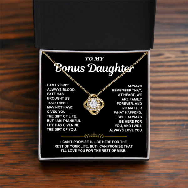 At Heart We Are Family Forever  - Necklace Gift for Bonus Daughter