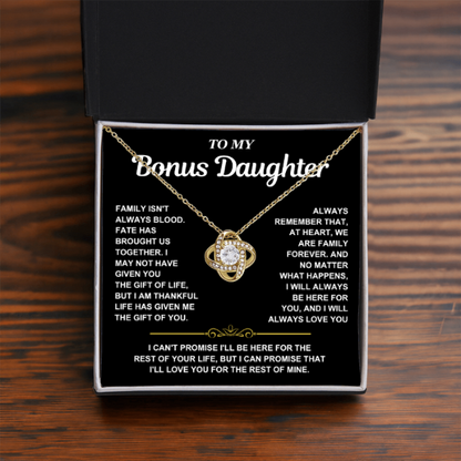 At Heart We Are Family Forever  - Necklace Gift for Bonus Daughter