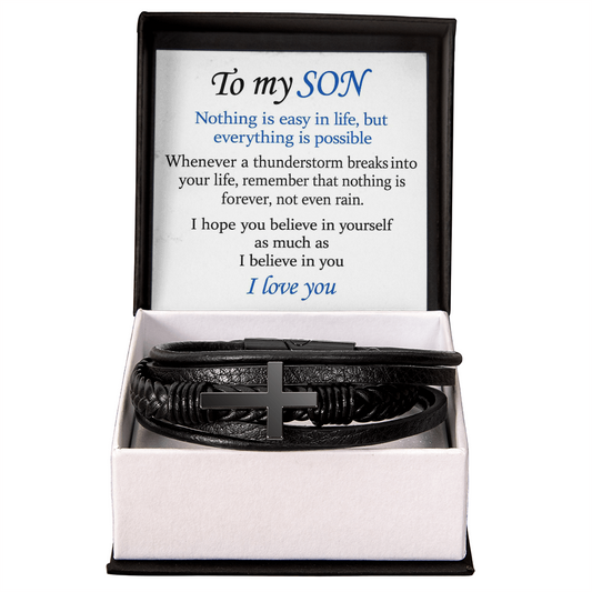 Everything Is Possible - Cross Bracelet Gift for Son