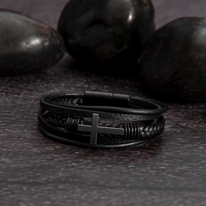To My Son - Cross Bracelet - Always With You Message Card Gift