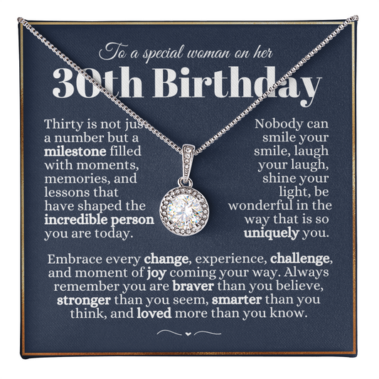 Happy 30th Birthday - Necklace Gift for Daughter Granddaughter