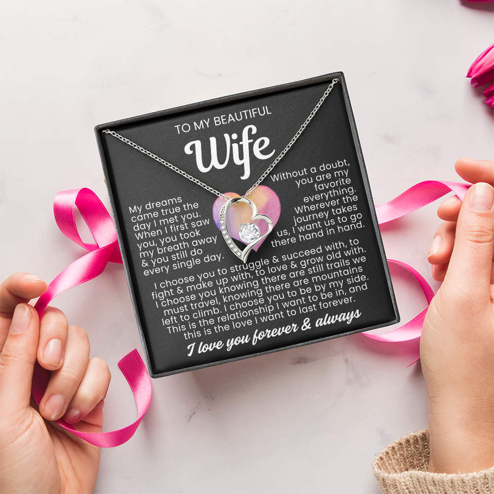 To My Soulmate - Love Heart Necklace - You Are In My Heart Message Card Gift