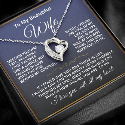 To My Wife - Love Heart Necklace - You Are Special Valentine's Day Gift