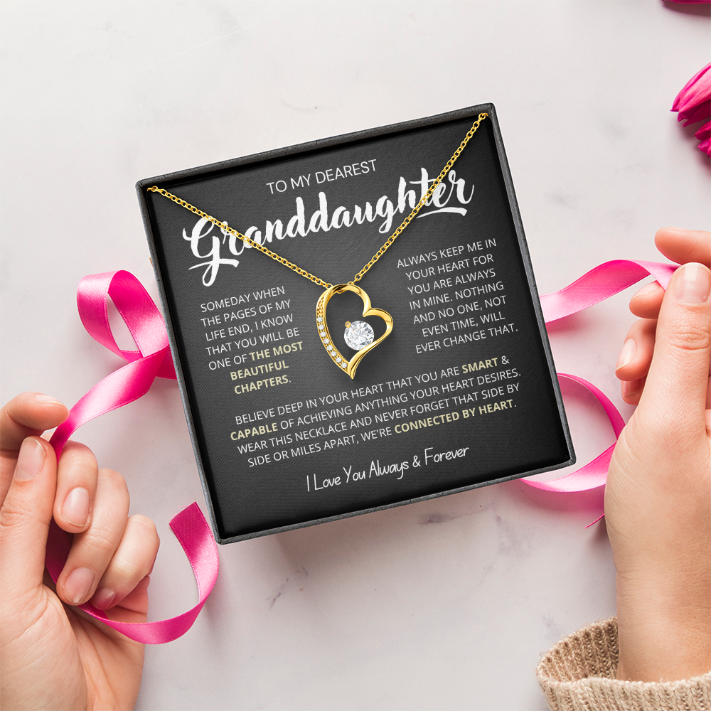 To My Granddaughter - Love Heart Necklace - You Are the Most Beautiful Chapter Gift