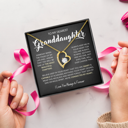 To My Granddaughter - Love Heart Necklace - You Are the Most Beautiful Chapter Gift