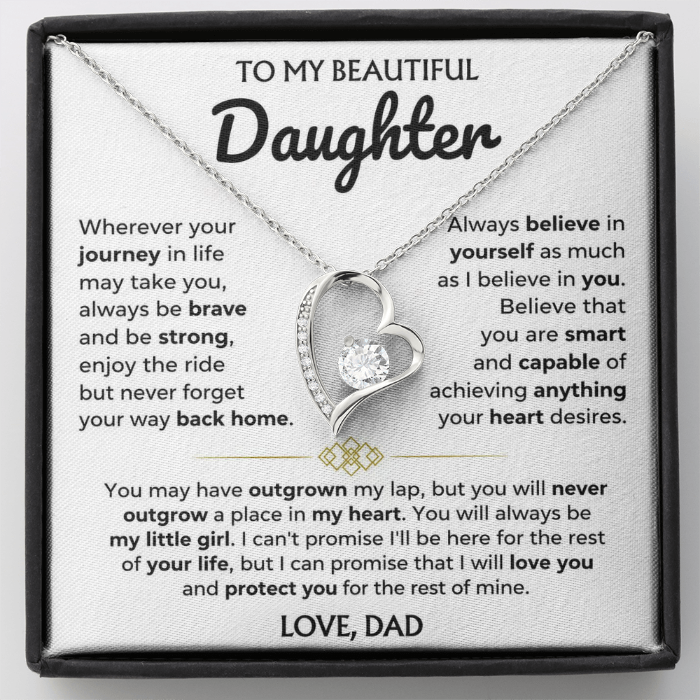 Never Forget Your Way Back Home - Necklace Gift for Daughter from Dad