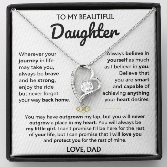Never Forget Your Way Back Home - Necklace Gift for Daughter from Dad