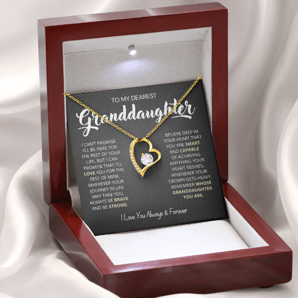 To My Granddaughter - Love Heart Necklace - Love You for the Rest of My Life Gift