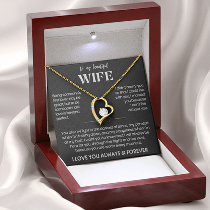 To My Wife - Love Heart Necklace - You Are Worth Every Moment Message Card Gift from Husband