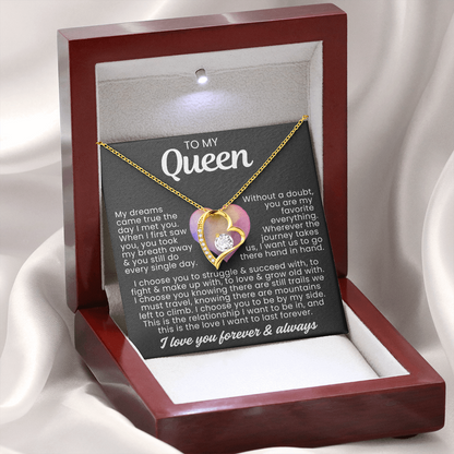 To My Queen Necklace - Love Heart Necklace - I Choose You Gift from Husband