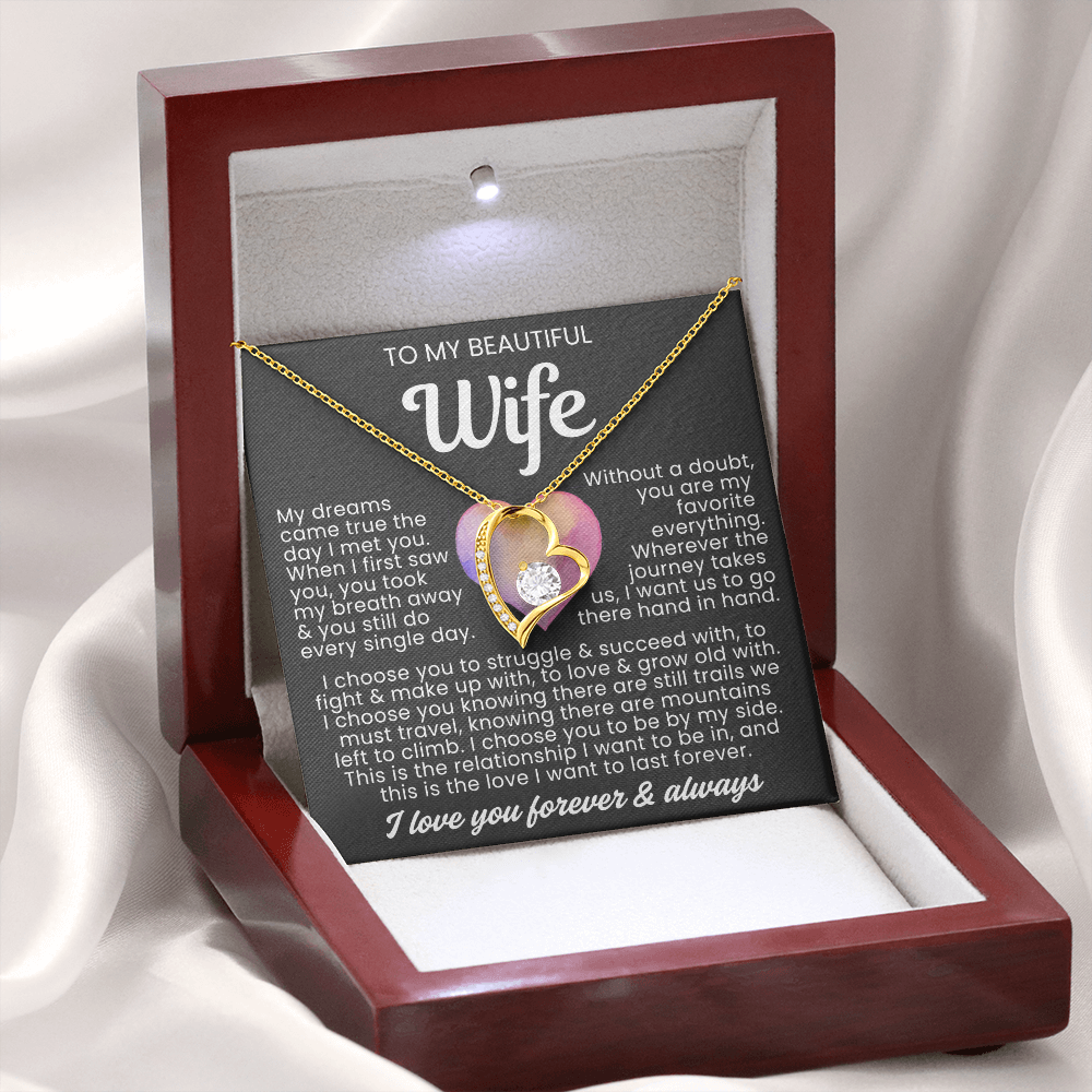 To My Soulmate - Love Heart Necklace - You Are In My Heart Message Card Gift