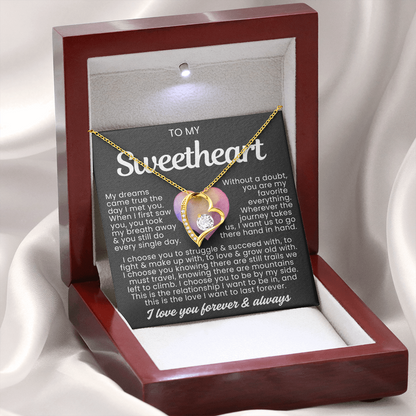 To My Sweetheart Necklace - Love Heart Necklace - I Choose You Gift from Husband