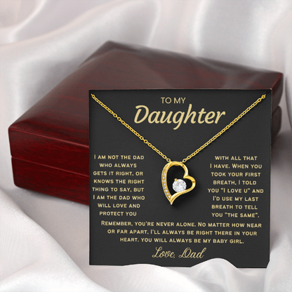 Always Right There In Your Heart - Necklace for Daughter from Dad