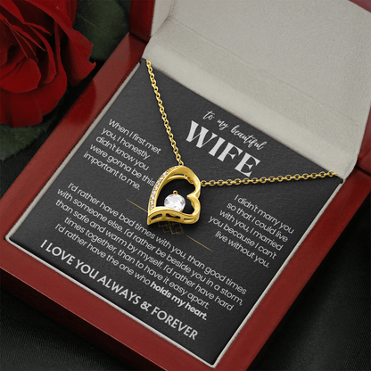 To My Wife - Love Heart Necklace - You Are the Best Thing Message Card Gift from Husband