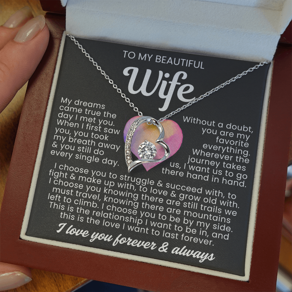 To My Soulmate - Love Heart Necklace - You Are In My Heart Message Card Gift