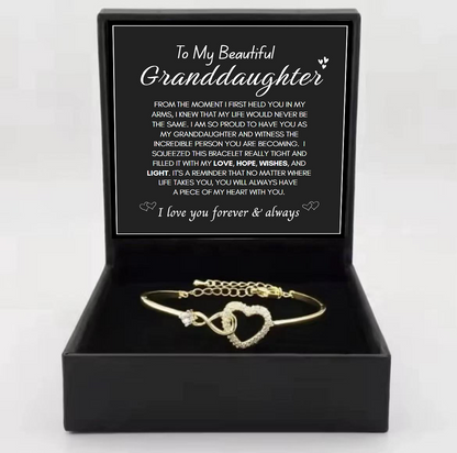 To My Granddaughter - Infinity Heart Bracelet - I Love You Forever & Always Gift
